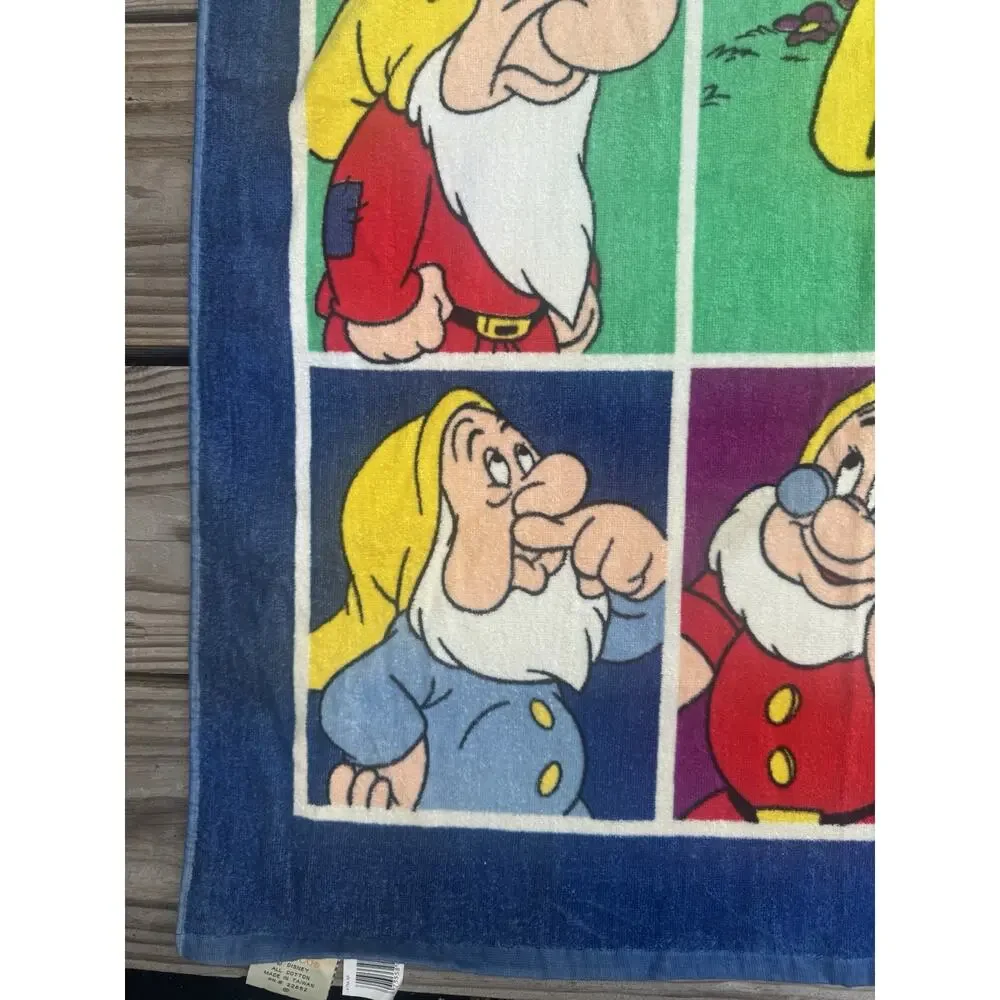 Vintage Disney Snow White & The Seven Dwarfs Beach Towel Franco Cotton